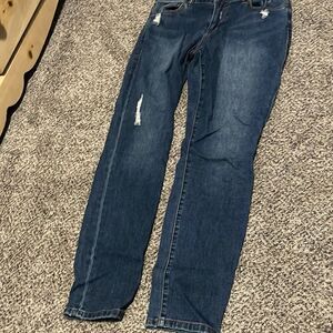 Cabi - Curvy Skinny Distressed Blue Jeans - 10